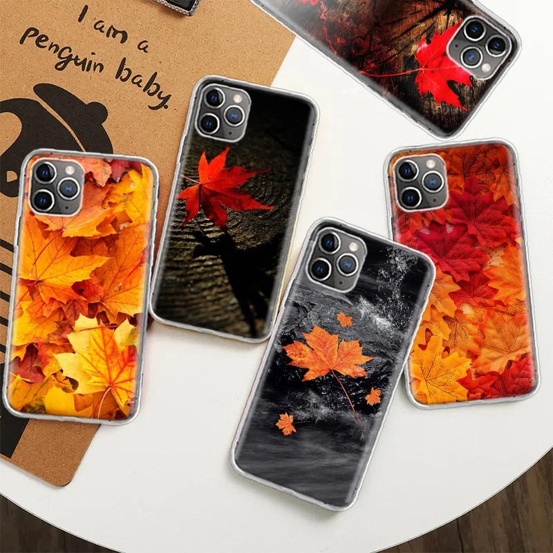

Autumn leaves, red maple leaves Phone For Apple Iphone 13 14 Pro Max 12 Mini 11 Case X XS XR 8 Plus 7 6 6S SE 2020 5 5S Cover