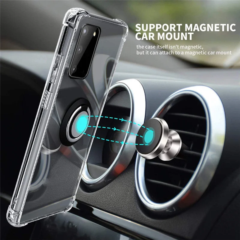 Metal Ring Holder Case For Samsung A54 A32 Silicon Cover Samsung A34 A52 A72 Transparent Case On Samsung Galaxy A53 A73 A33 Case