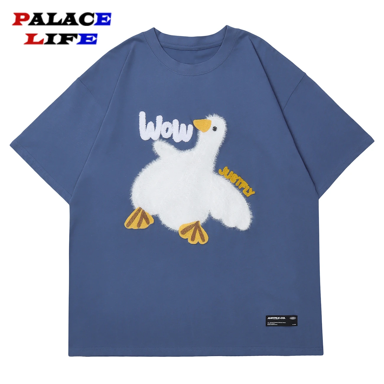 

Футболка Мужская/женская оверсайз с графическим принтом «вау Гусь», Повседневный хлопковый топ в стиле Харадзюку, свободная уличная одежда...