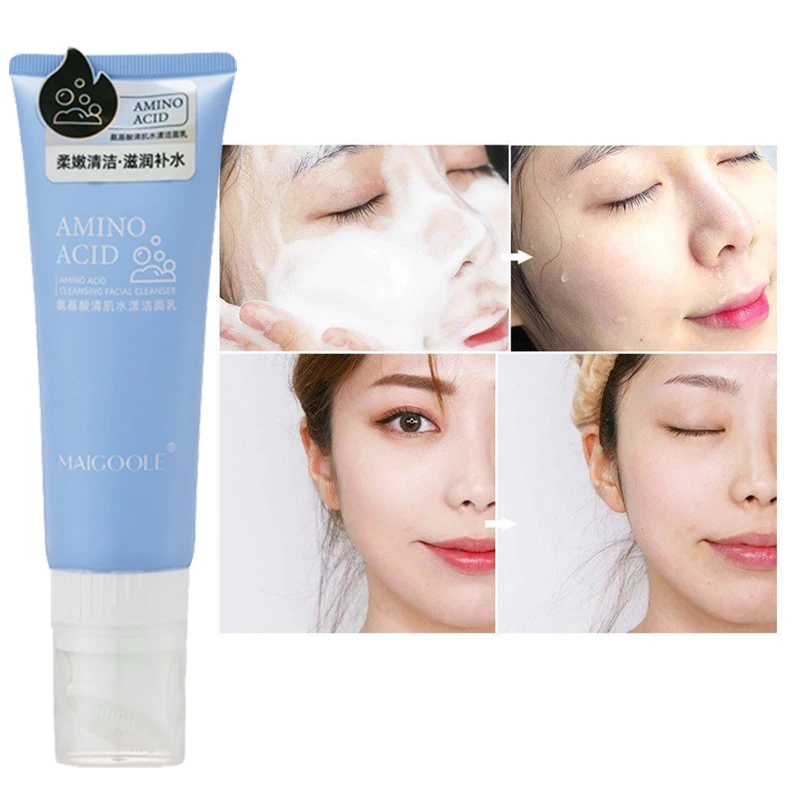 

Amino Acid Cleansing Mousse Moisturizing Oil Control Deep Cleaning Mites Removal Acne Facial Cleanser Foam Skin Brightening