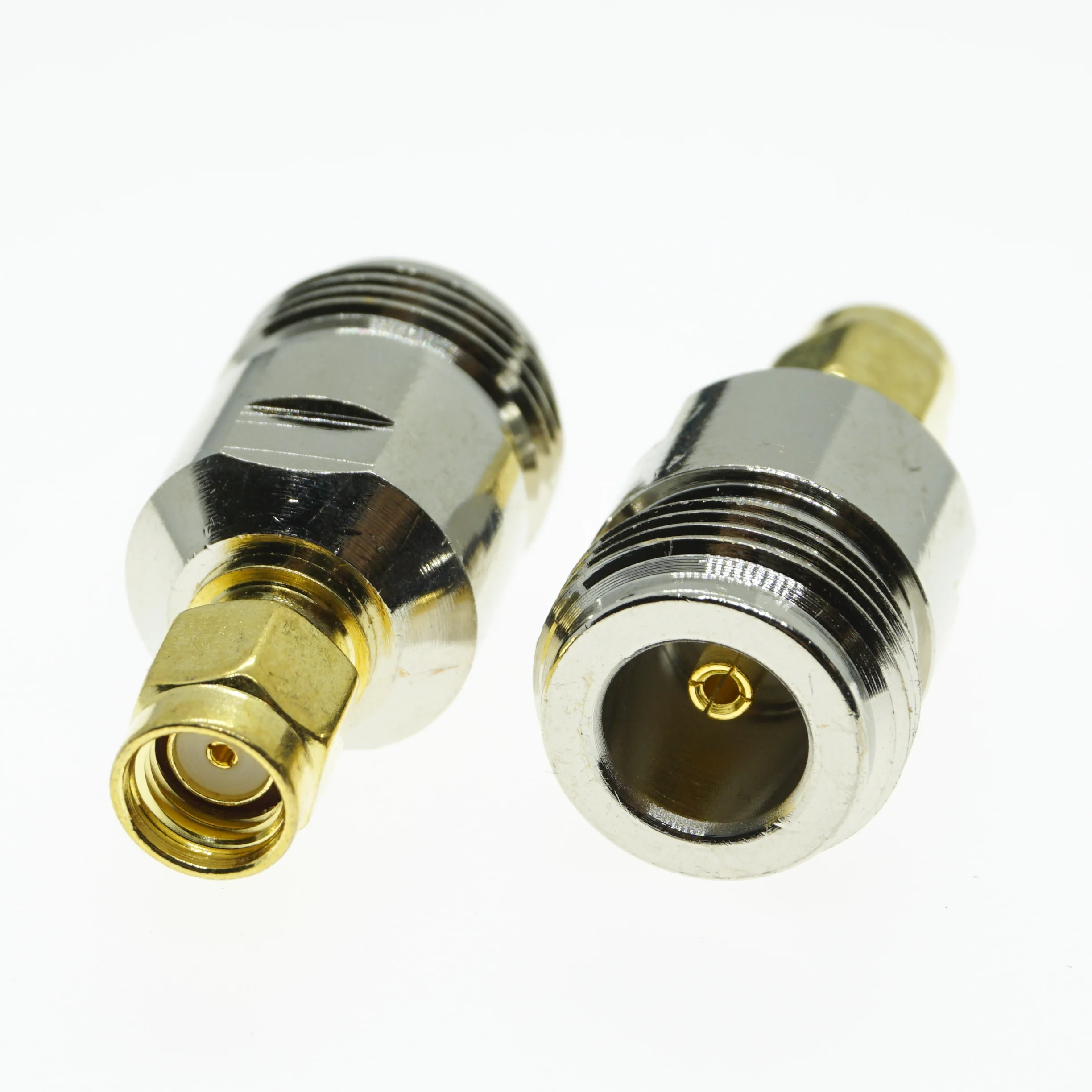 

1X Pcs N Female To RP-SMA RPSMA RP SMA Male Plug Gold Plated Brass Straight N to RPSMA RF Connector Coaxial Adapters
