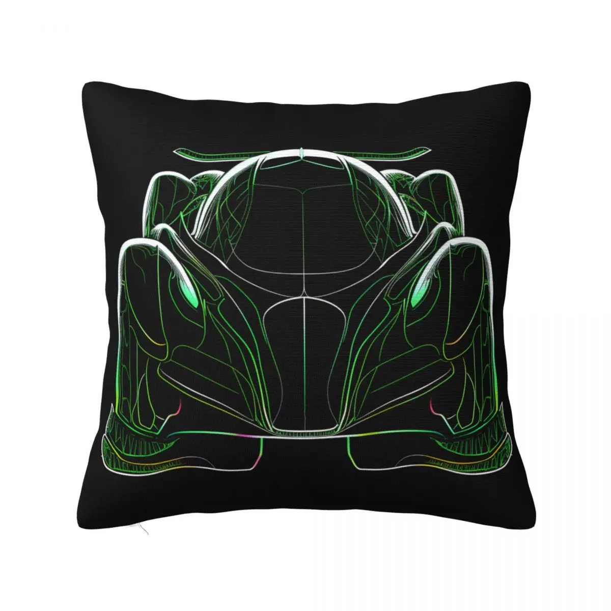 

Dazzling Sports Car Pillow Case Line Art Neon Polyester Sofa Pillowcase Zipper Spring Retro Cover