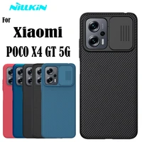 poco x4 gt 5g case nillkin slide camera len protective case frosted hard textured fiber soft back cover for xiaomi poco x4 gt 5g
