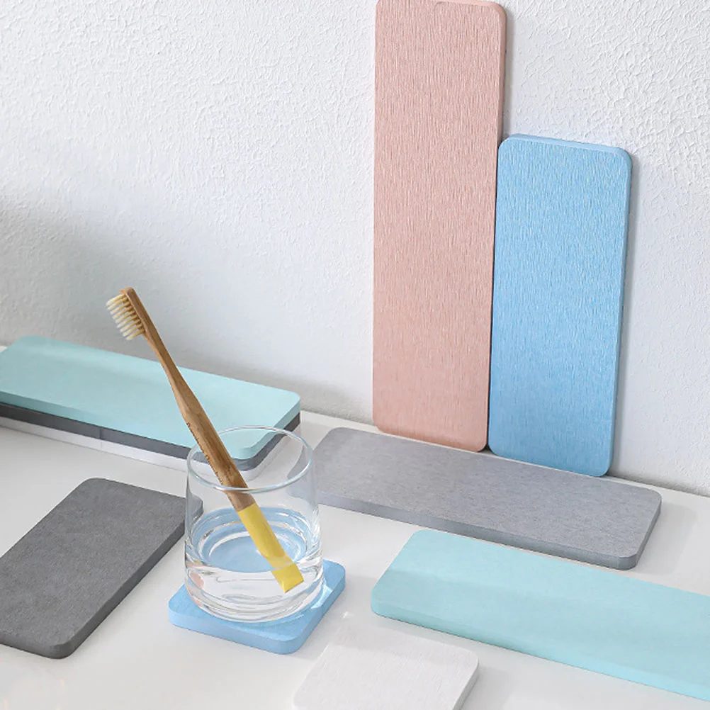 

4 Pcs Soap Holder Sponge Diatomite Dish Kitchen Tray Coaster Desktop Absorbent Algae Mud Water Mat