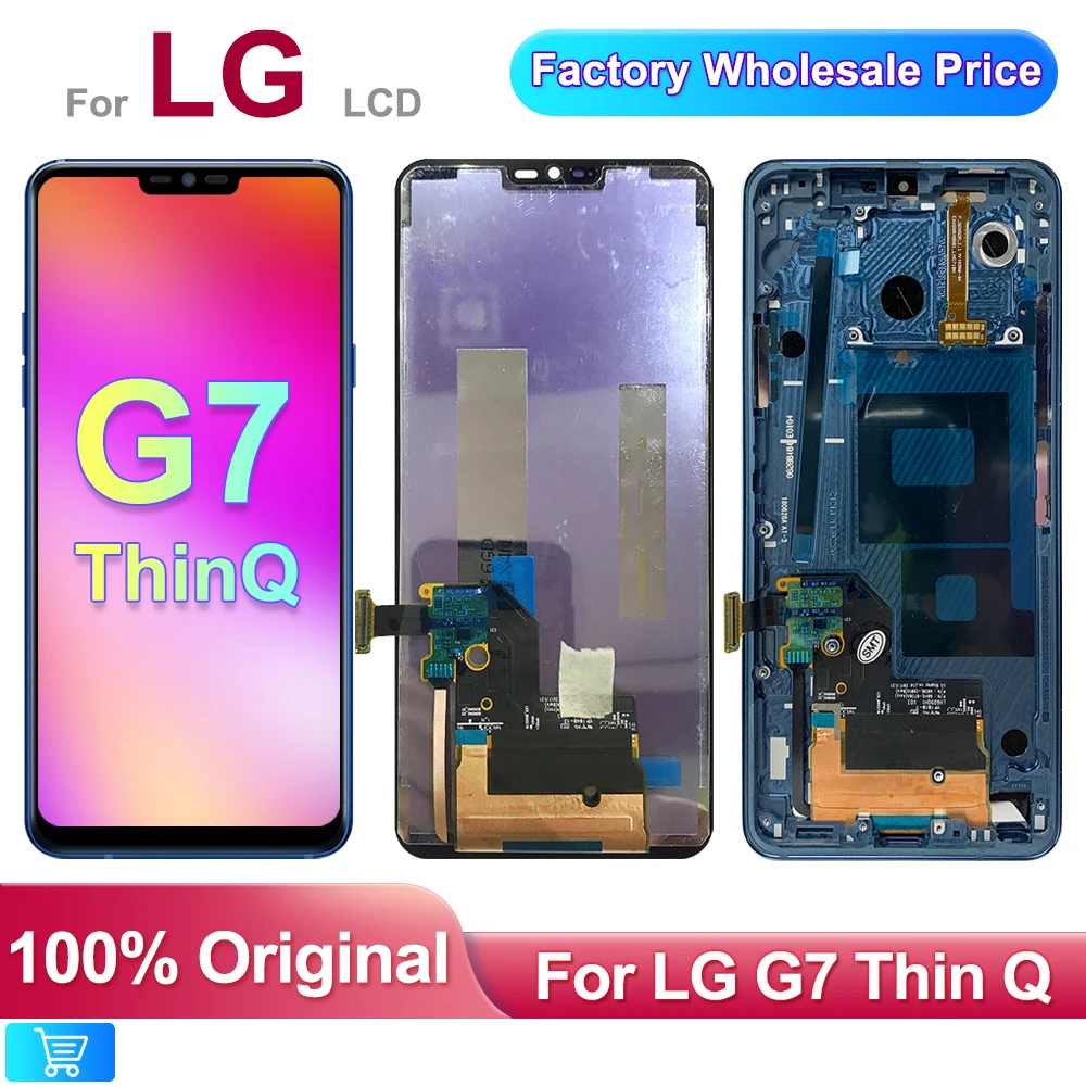 6.1''Original For LG G7 G710EM G710PM LCD Display Touch Screen Digitizer Assembly For LG G7 ThinQ G710G710TM G710N LCD withframe