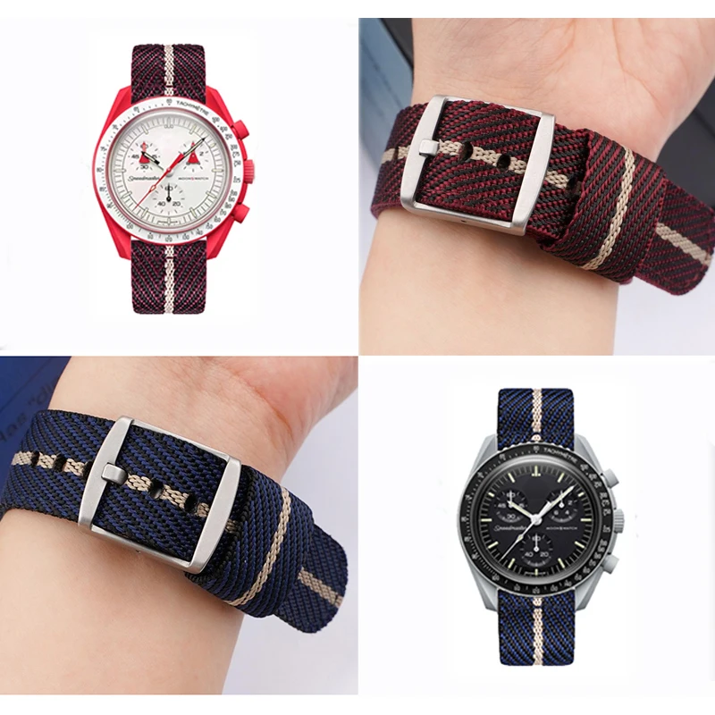 Ремешок для часов Omega X Swatch MoonSwatch Series нейлоновый быстросъемный сменный браслет