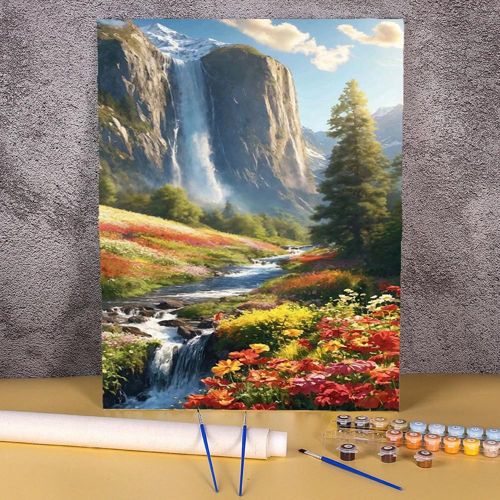 Картинки по номерам водопад пейзажные наборы домашний декор живопись пейзаж