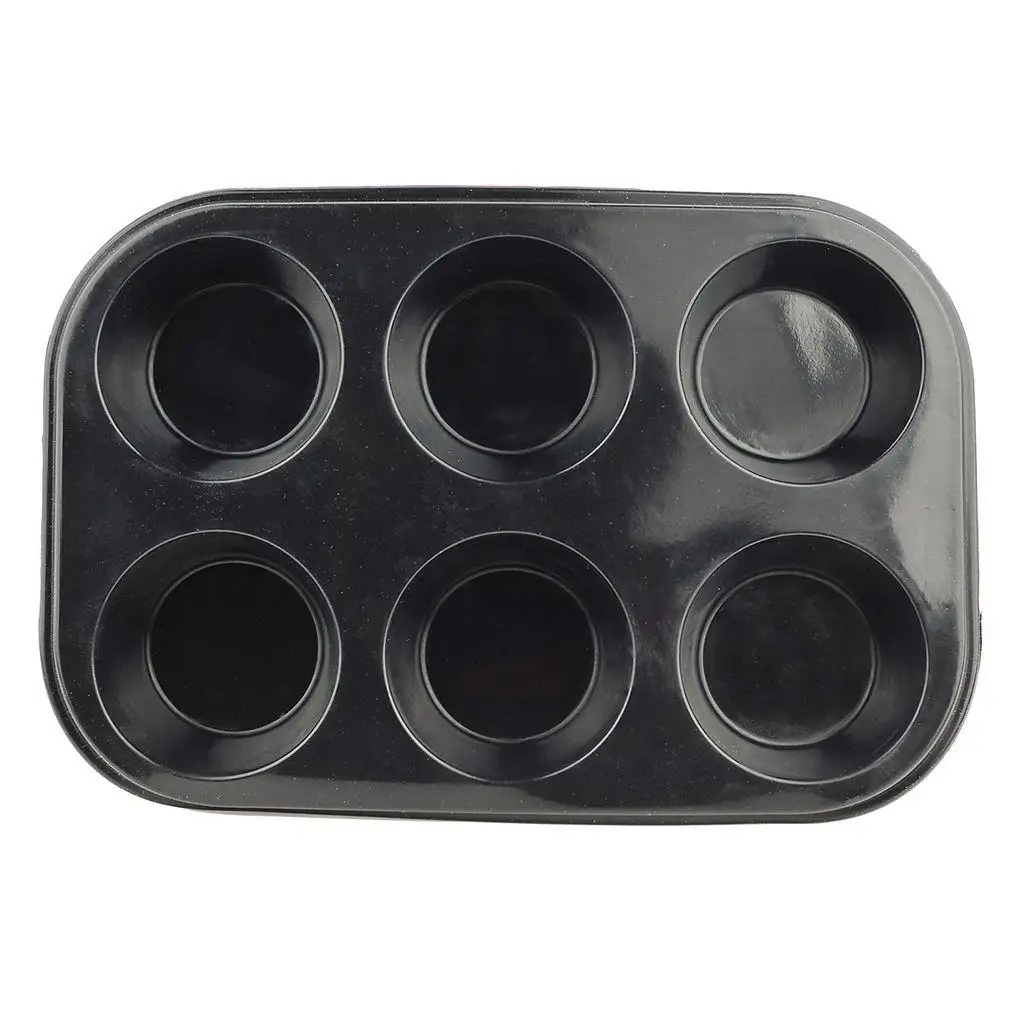 

New Portable 6 Cups Large 3D Carbon Steel Baking Mold Chocolate Cupcake Cake Mold DIY Muffin Bakeware Kitchen Tools
