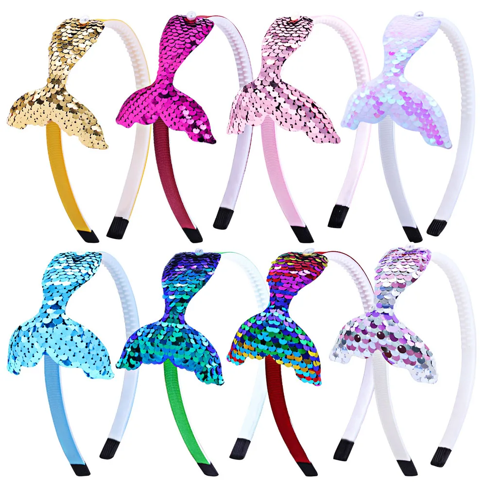 

Sequin Mermaid Headband Cute Princess hair accessories hairpin children's hair band fish tail Mermaid Handmade princess headband