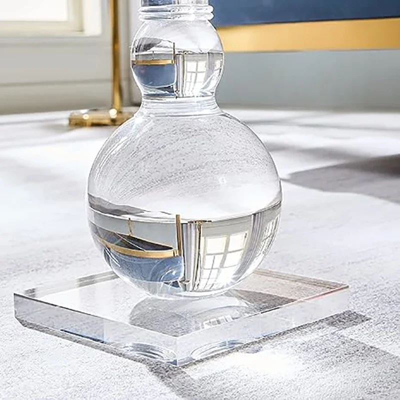 Акриловый приставной столик прозрачный маленький круглый торцевой для гостиной