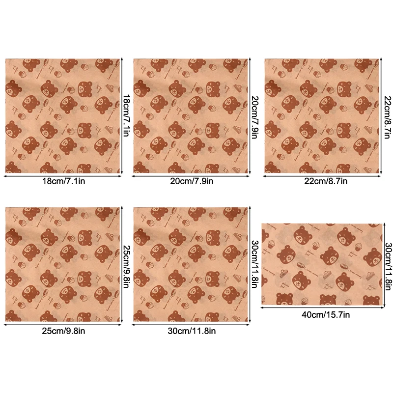 50 шт. упаковочная бумага для сэндвичей с мультяшным покрытием одноразовая
