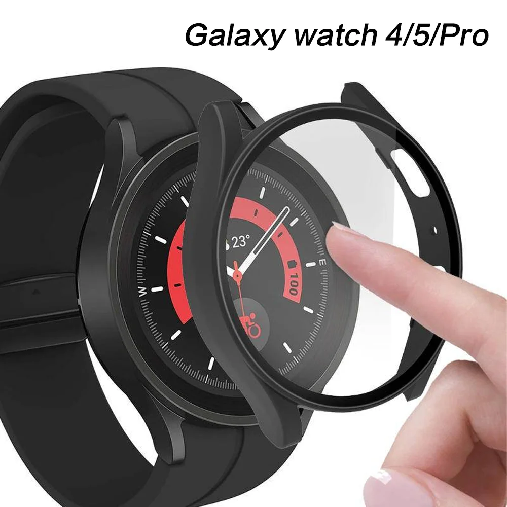 

Cover for Samsung Galaxy Watch 5 pro Case 45mm 5 44mm 40mm Screen Protector PC Bumper Tempered Glass Galaxy watch 4 classic 46mm