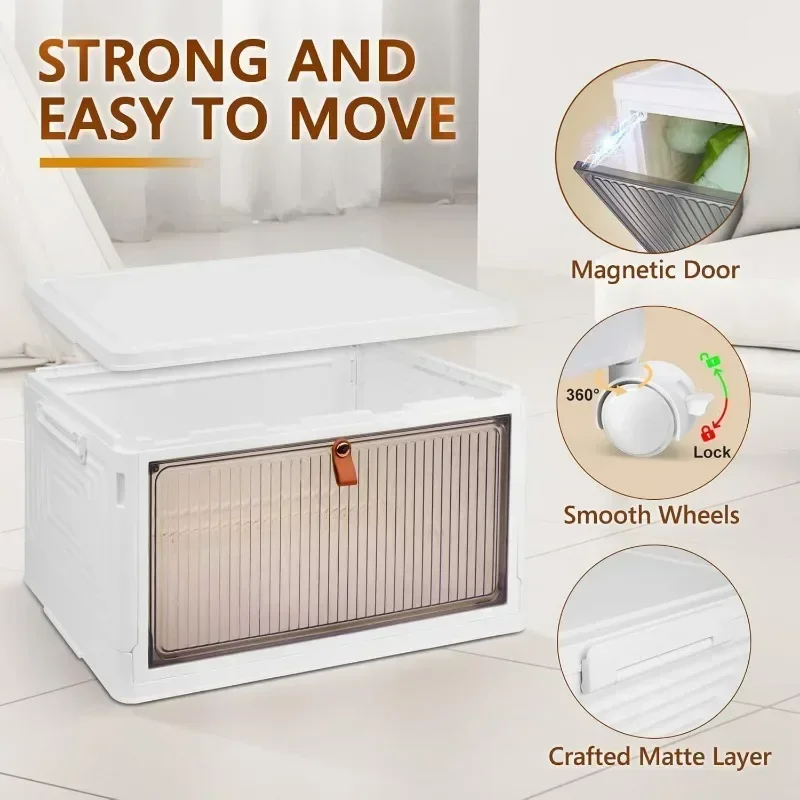 Штабелируемые пластиковые контейнеры для хранения с крышкой и колесами