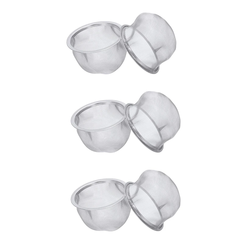 

6 Pcs Stainless Steel Drainer Mesh Tea Strainer Teapot Filter Silver