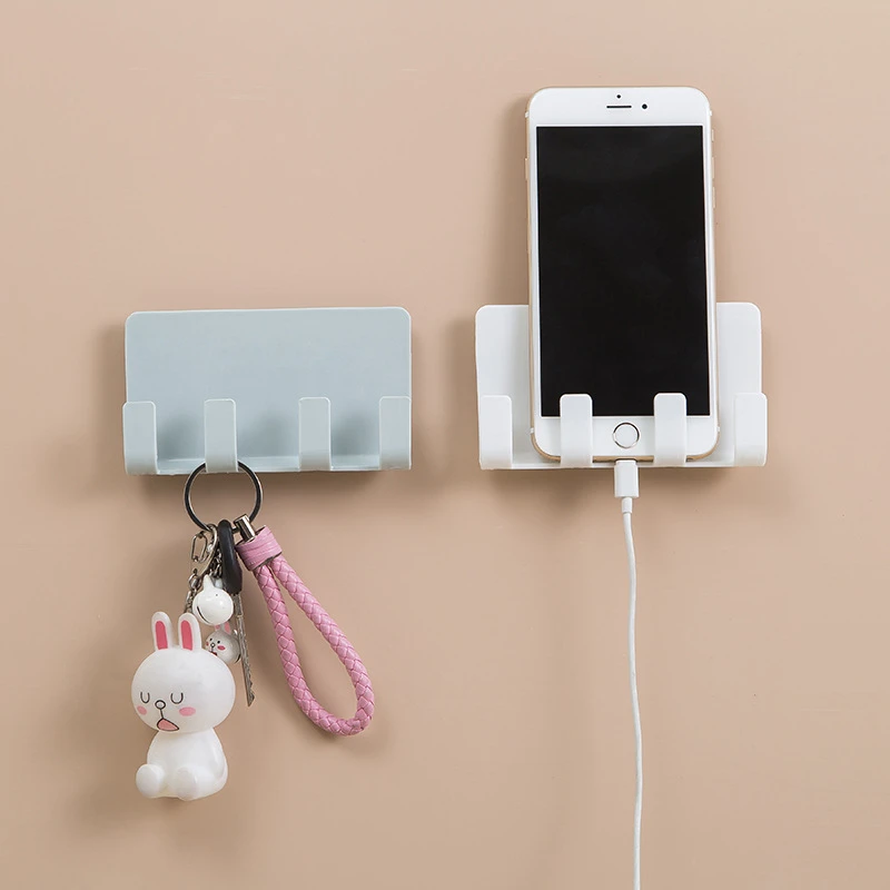

Wall Mounted Plug Bracket Mobile Charging Hanging Holder Office Organizers Desk Accessories Home Storage Box Household Gadgets