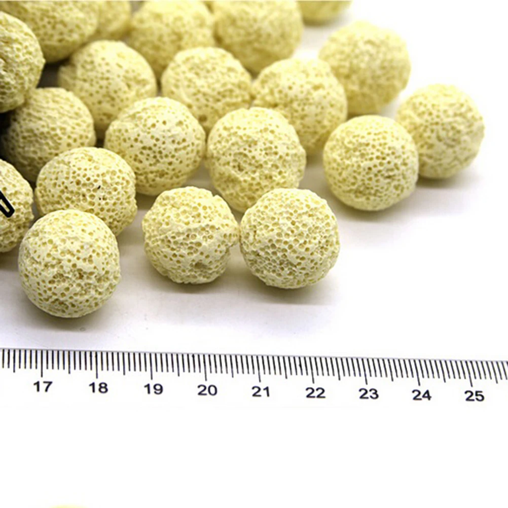 

10pcs Bacteria Material Yellow Ceramic Ball Bio Porous Filter Media Net Bag Biological Aquarium Filter Nitrifying New 2021