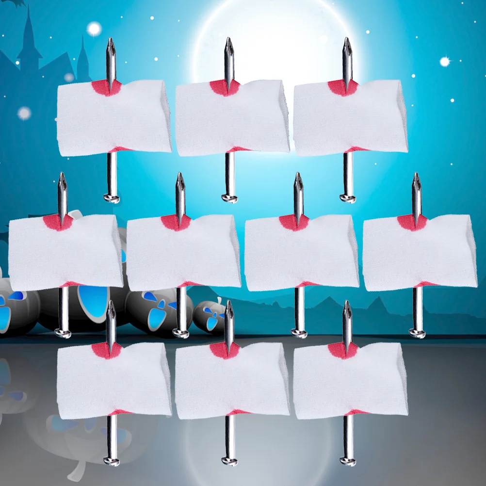 

10 шт. ногтей, ногтей через палец, Spoof Prop для инструмента, шутка крови