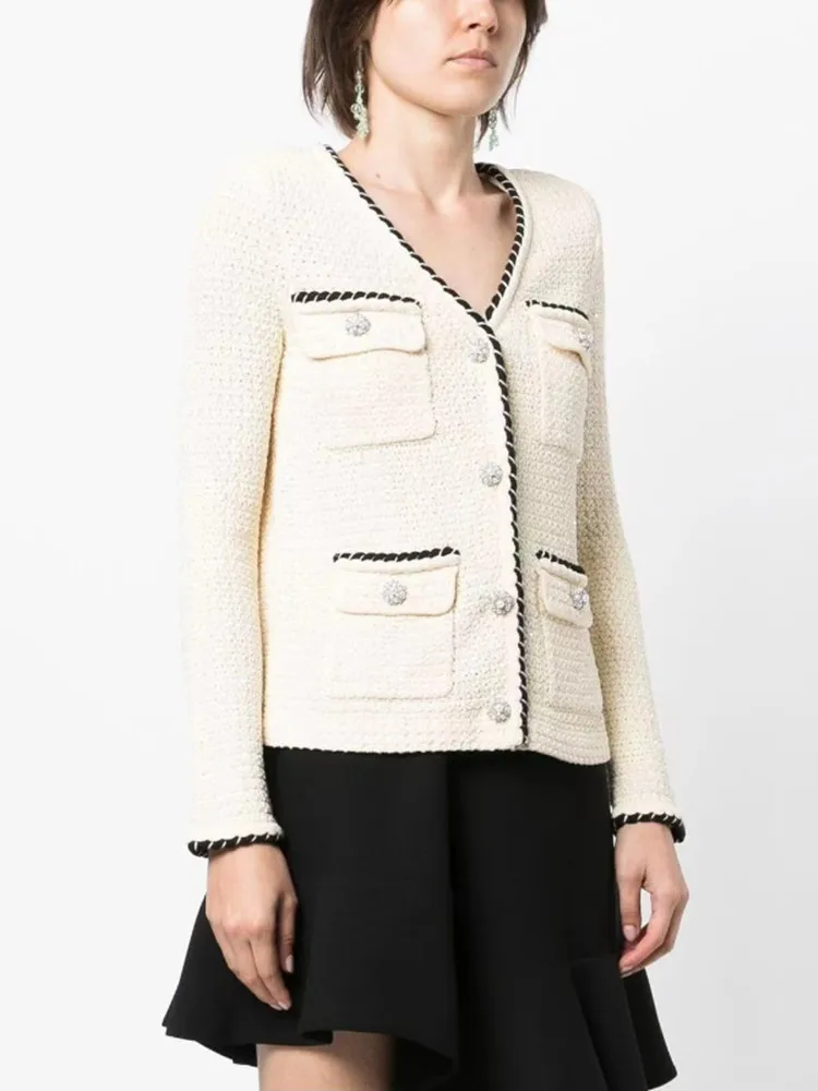 

Кардиган женский вязаный с V-образным вырезом, на пуговицах