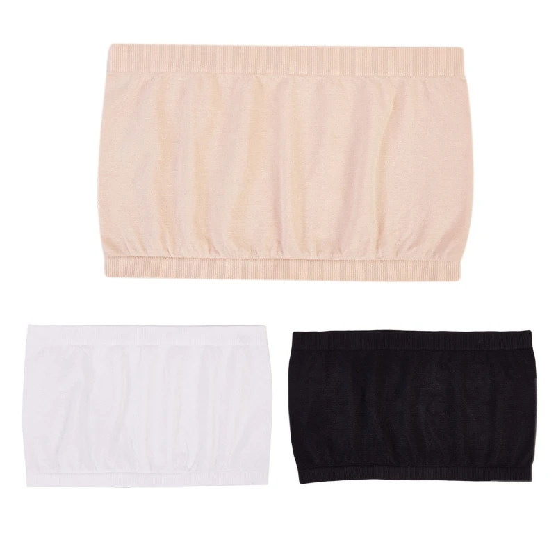 

Women Strapless Bandeau Bra Seamless Bralette Non-Padded Crop Tube Top Underwear