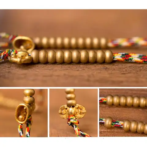 Изысканные медные буддийские бусины Мала, счетчики молитв, колокольчик и