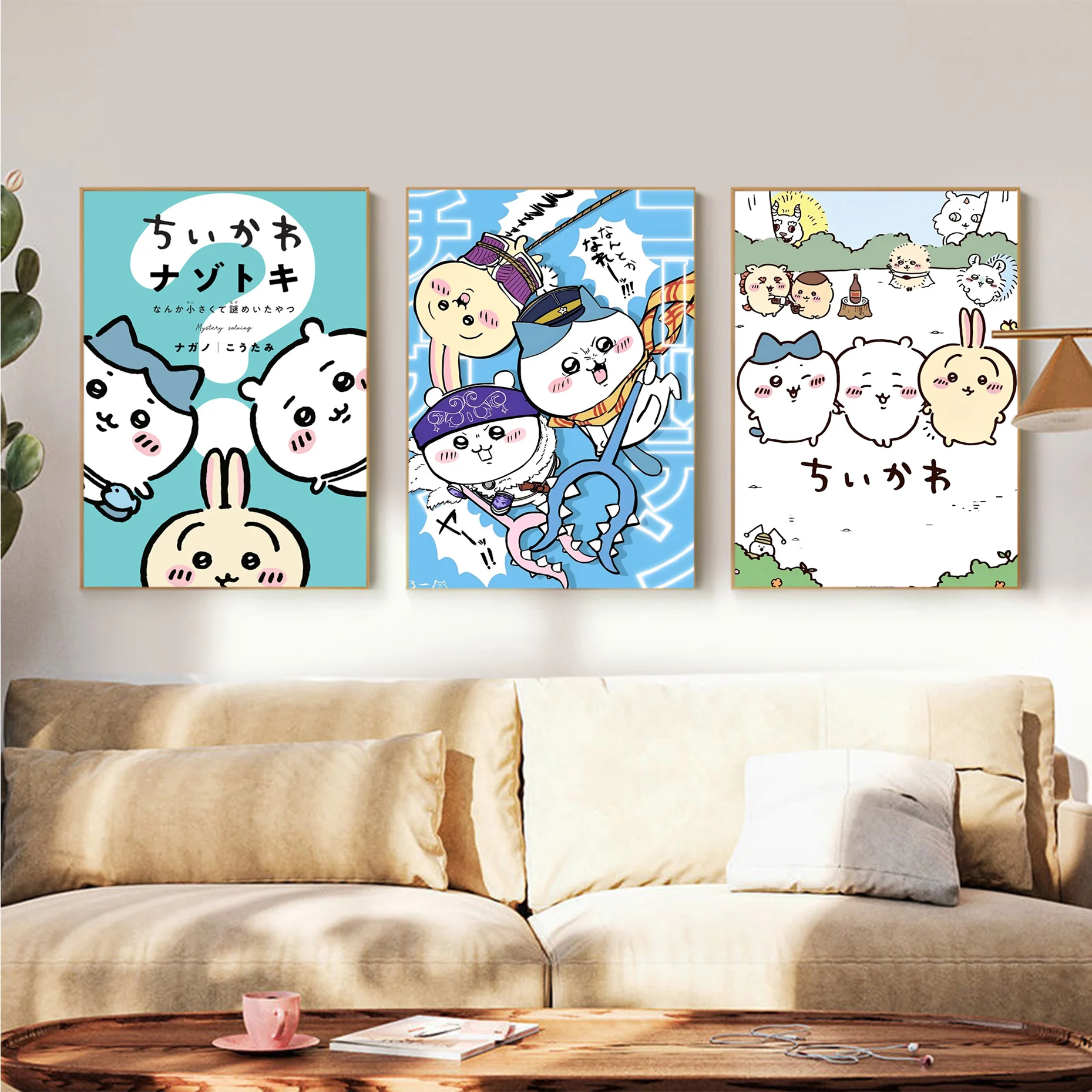 

Cute Cartoon Chiikawa Poster Classic Anime Poster Waterproof Paper Sticker Coffee House Bar Room Wall Decor