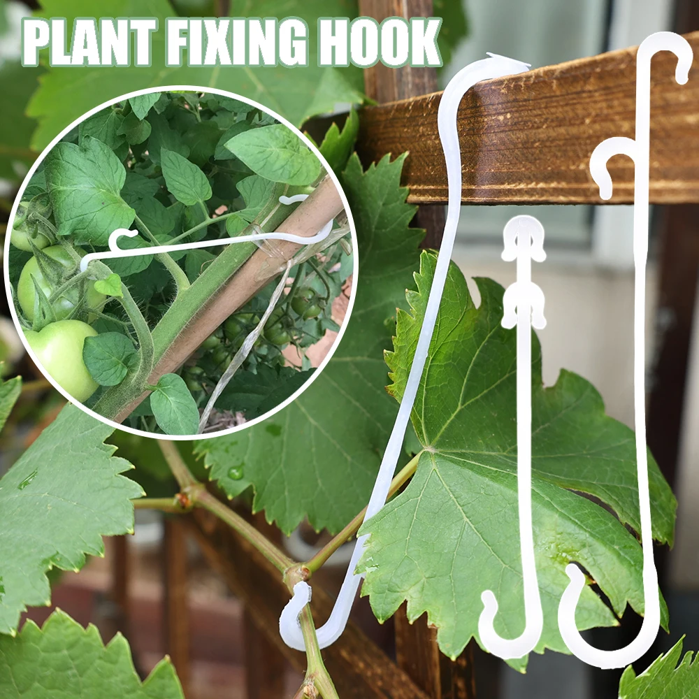 20Pcs Tomatoes Fixed Hook Plants Support Vegetable Fruit J Shaped Holders Cluster Clips Fastener Fixed Buckle Grafting Gadgets