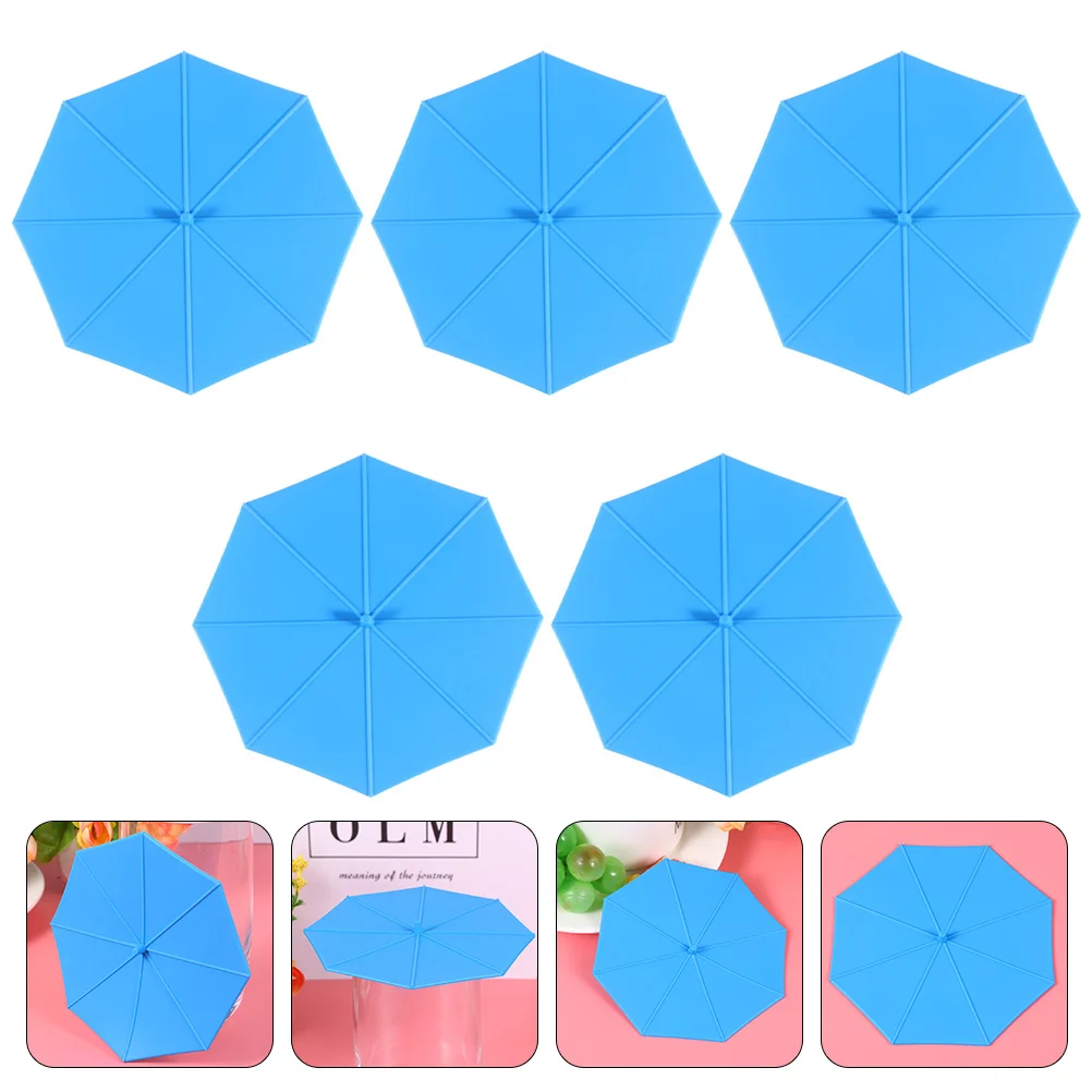 

Cup Lids Silicone Mug Covers Cover Coffee Lid Drink Umbrella Shaped Anti Household Reusable Airtight Flexible Water Tea