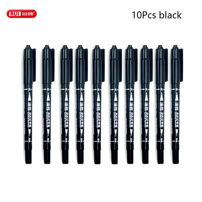 

10Pcs Twin Tip Permanent Marker Pen Fine Point Art Marker Pens Thin Nib Waterproof Oily Sketchbook Painting Supplies Fine Ink