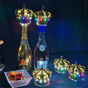 LED Strobe Baton for Champagne Wine Bottle LED Crown Shape Topper Light Up Flashing Bottle Stopper Crown