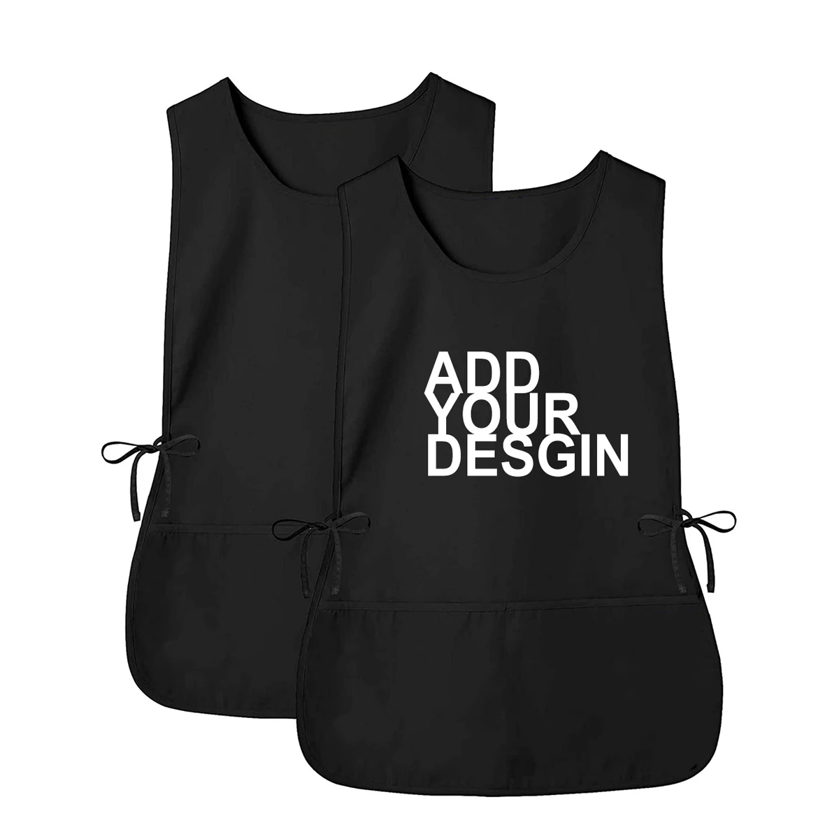 

Custom LOGO Printing Embroidery Advertising Shirt Vest Worker Clothes European American Floral Uniform Waistcoat Cleaning Apron