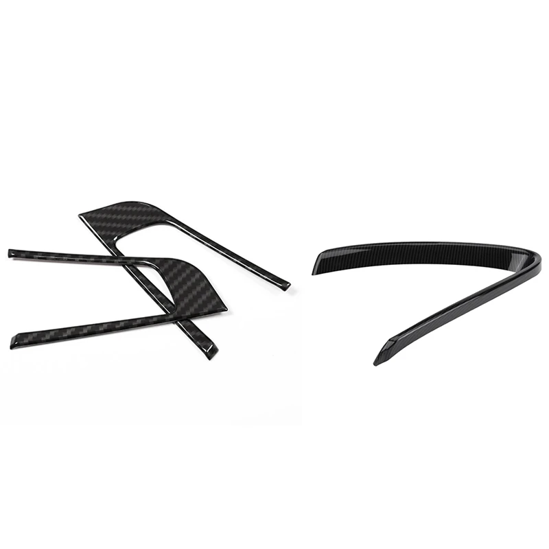 

2Pcs Style Chrome Steering Wheel Decoration Frame Trim Accessories With V Shape Front Grille Frame Cover Trim