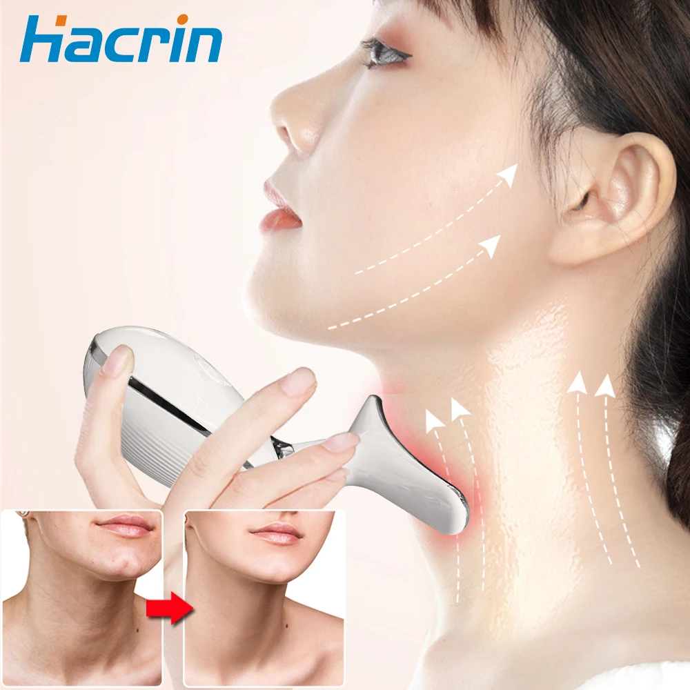

Neck Face Lifting Massager EMS Microcurrent Photon Facial Lift Tighten Red Light Therapy Anti Wrinkle Double Chin Line Remover