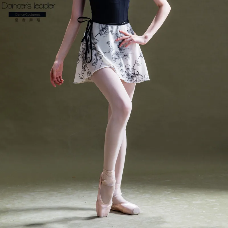 

Fairy Tutu Dance Practice Gauze Skirt Female Print Small Skirt Chiffon One Piece Short Skirt Adult Ballet Lyrical Skirt