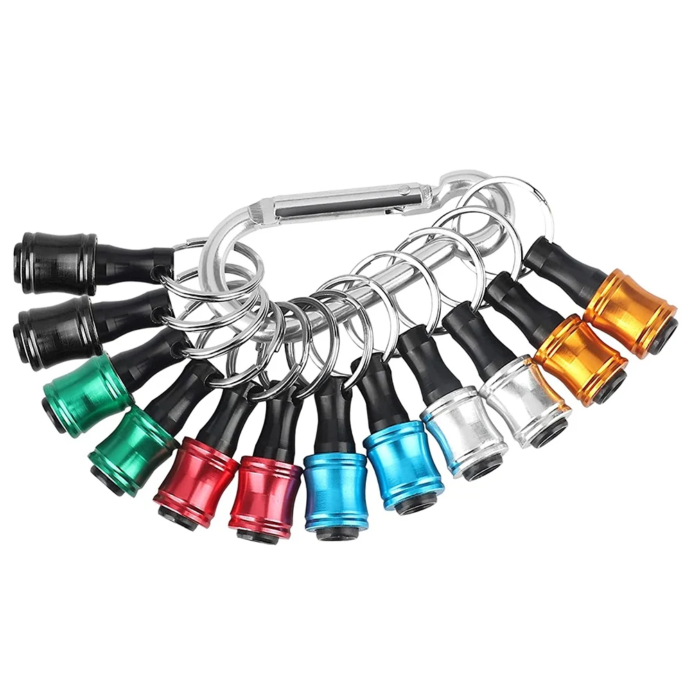 

12PCS 1/4Inch Hex Shank Screwdriver Bits Holder Extension Bar Keychain Screw Adapter Drill Bits Holder (6