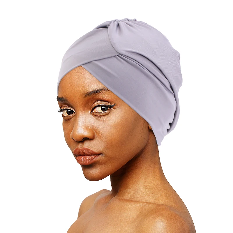 

Women's Turban Twist Style Headband Swimming Cap Bandana Soild Color Elastic Band Swim Headwrap Soft Headcover Hair Accessories