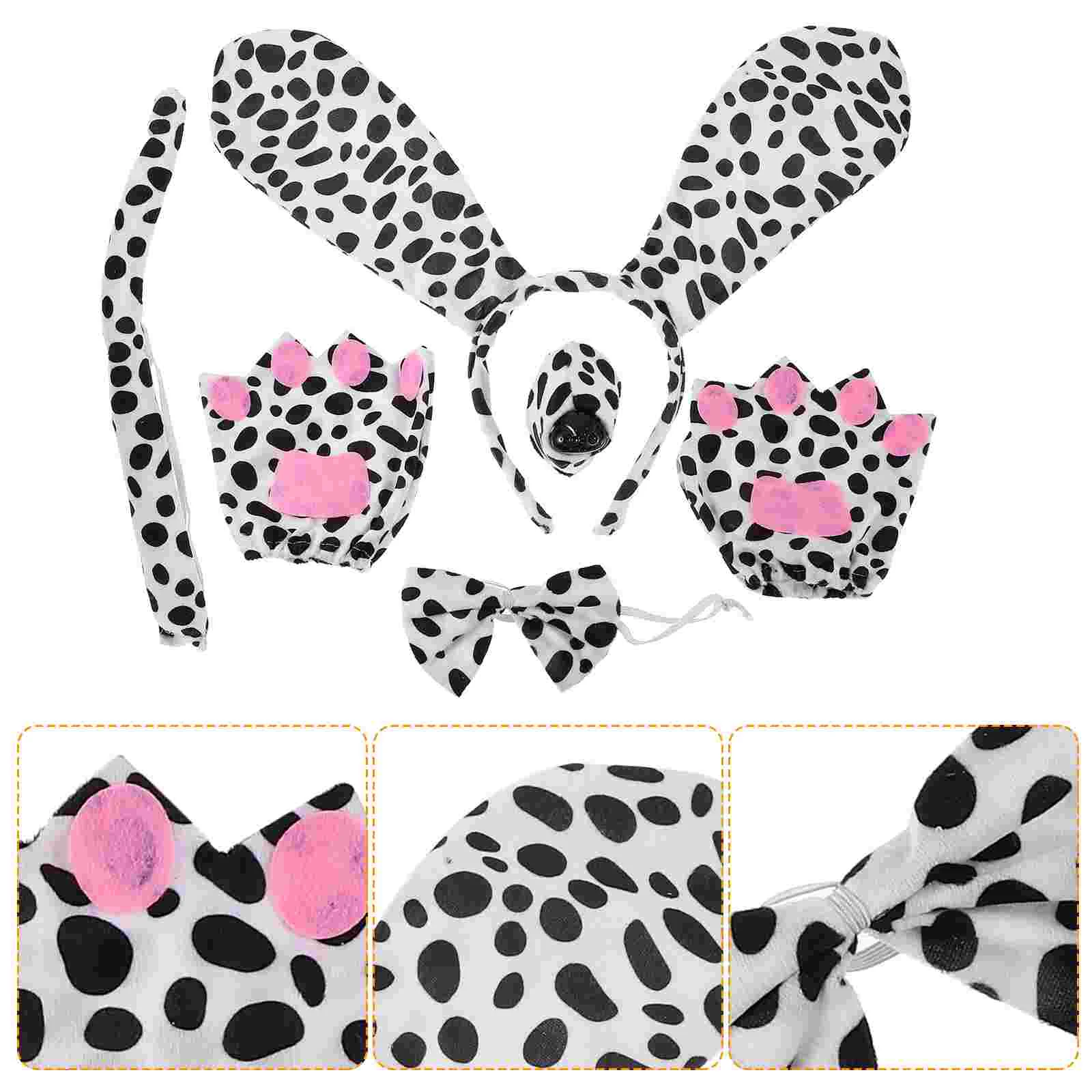 Повязка на голову для таксы комплект с далматинским носом повязки собачьими