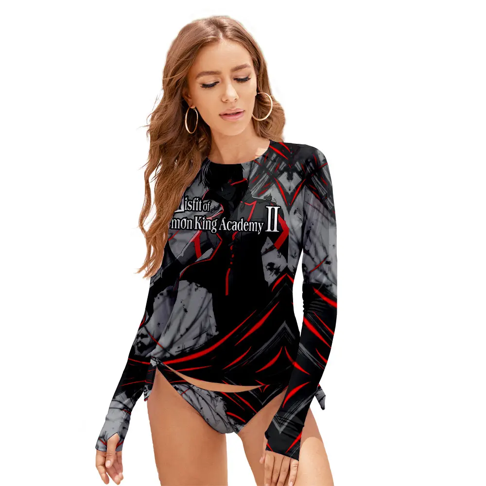 

The Misfit of Demon King Academy Swimsuit Bikini Women Long Sleeve Swimwear Two Piece Tankini Beach Suit