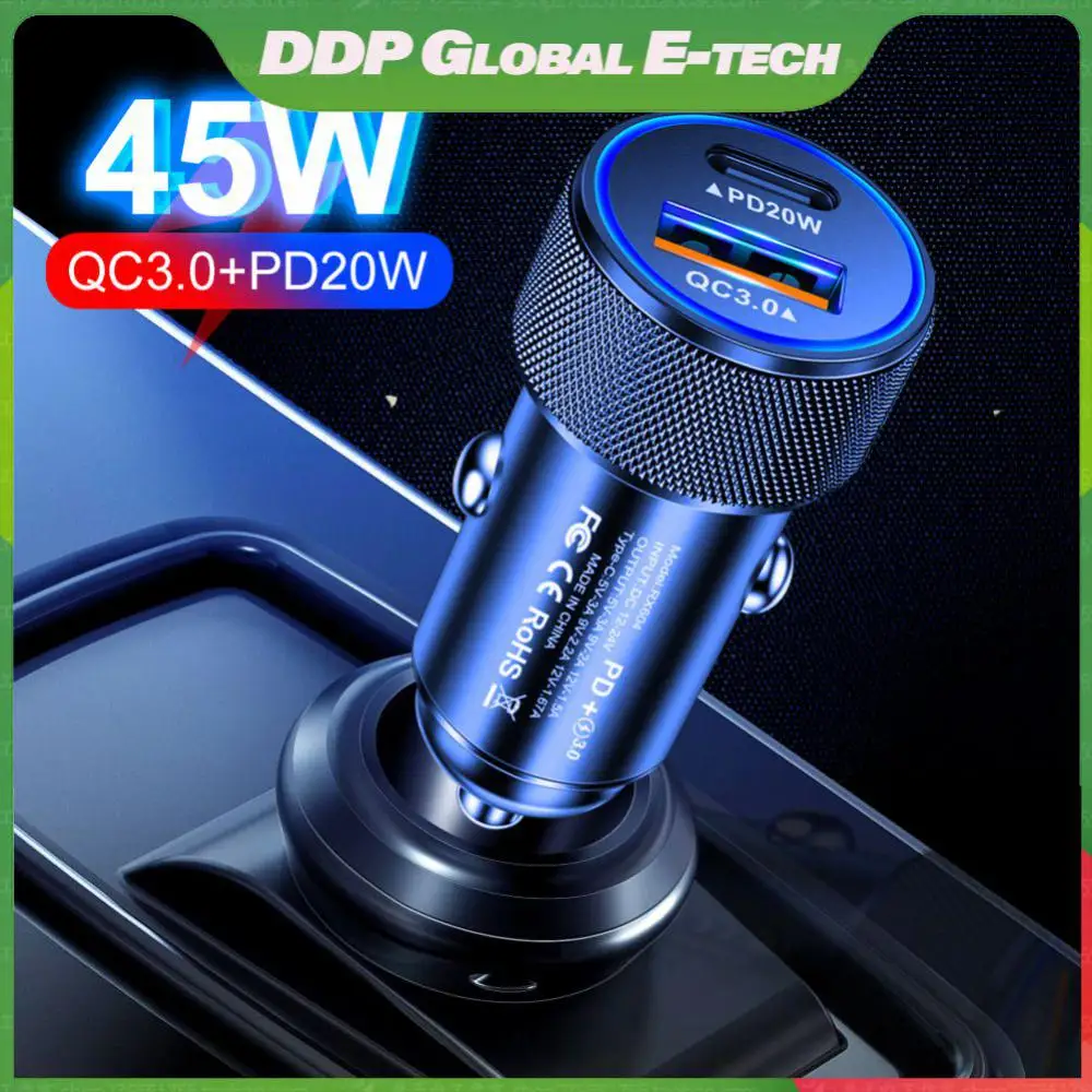 

Portable Car Charger Durable Pd 20w Car Charger Adapter Multifunctional Universal Cigarette Lighter For Huawei Super Fast Charge