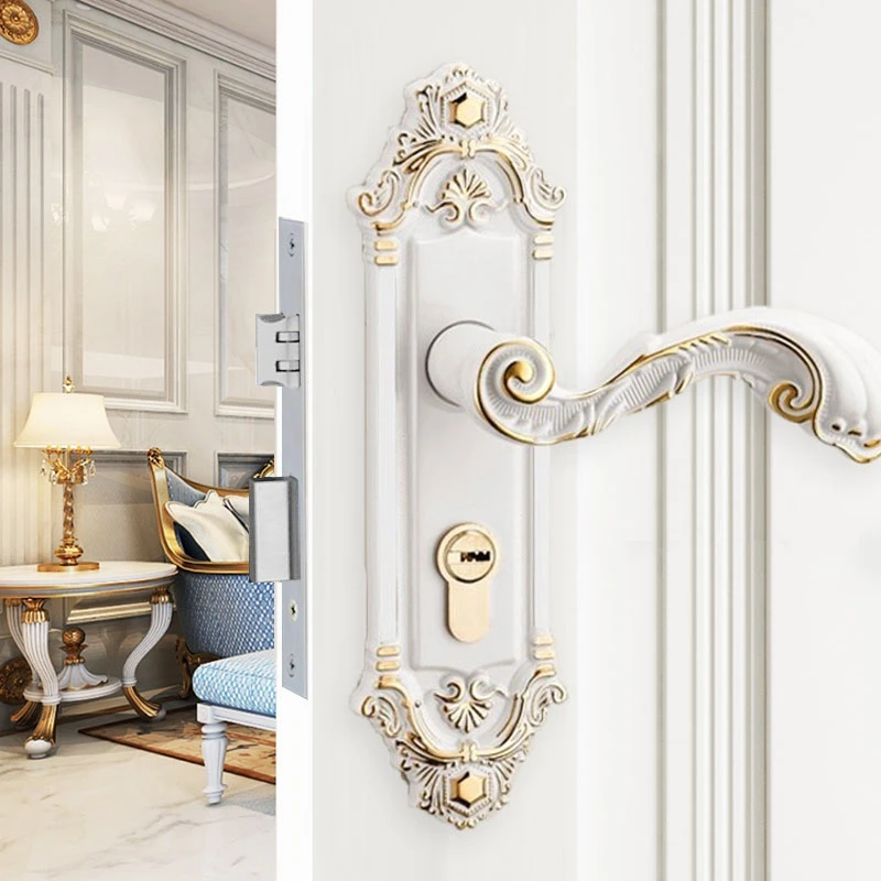 Дверной замок Qing Gu в европейском стиле бронзовый с двойным язычком для дома из