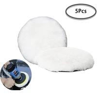 5pcs wool polishing pad soft woolen buffing pads with hook and loop back wool cutting pad for car furniture glass