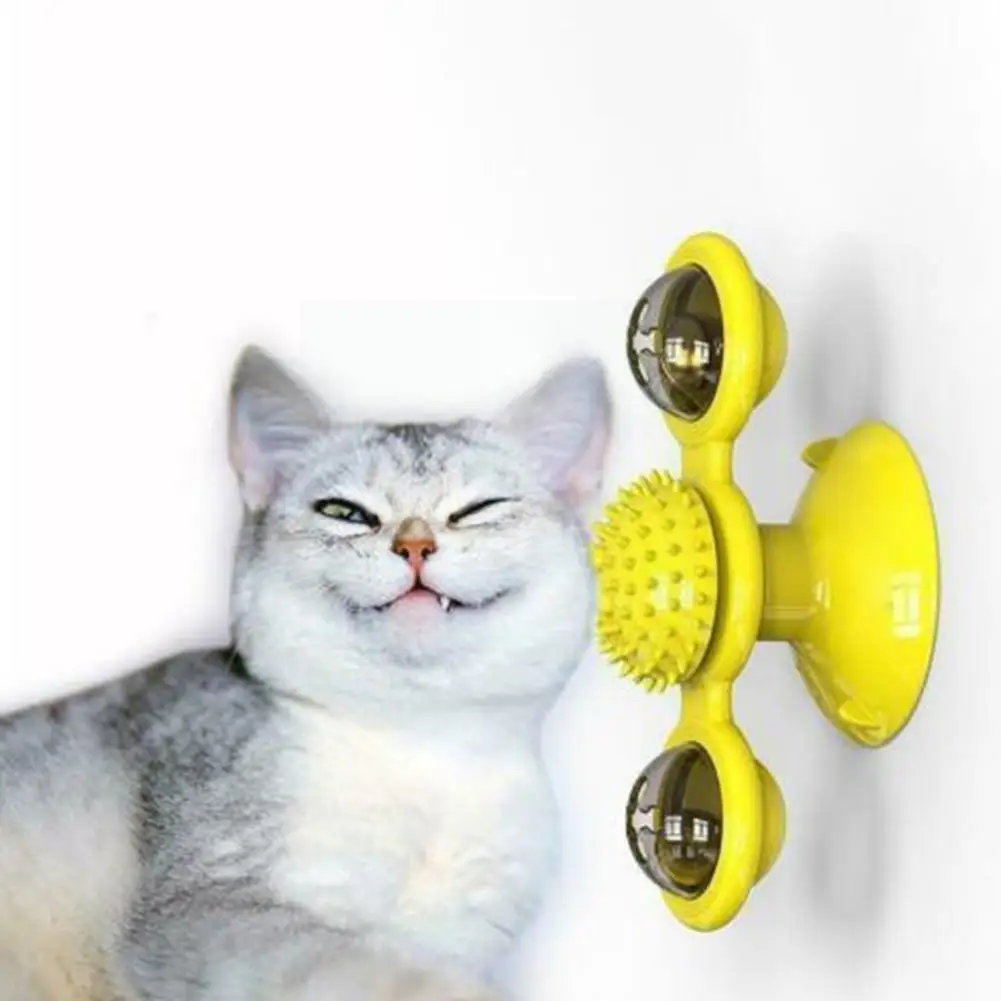 

Игрушка-ветряная мельница для кошек, забавные массажные вращающиеся игрушки для кошек С Кошачьей Мятой, Светодиодные шарики для чистки зуб...