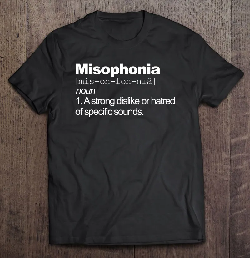 

Футболка Misophonia свободного размера с надписью «A Strong не нравится или не люблю конкретные звуки», футболка в стиле Харадзюку, Мужская одежда, ф...