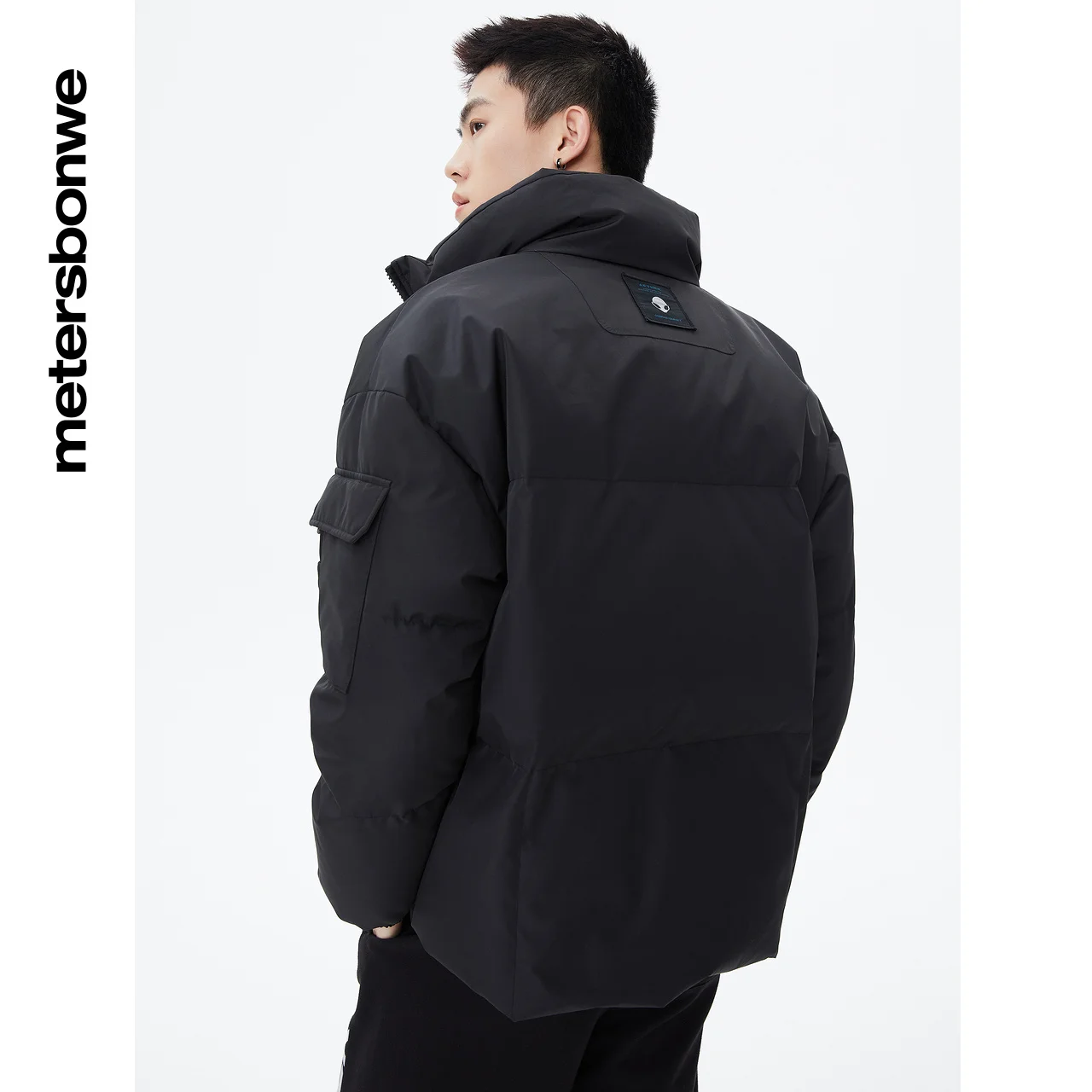 Metersbonwe Stylish Print Stand Collar Down Jackets Men 90%Duck Down  Camouflage Color Patchwork Loose Thick Winter Warm Wear