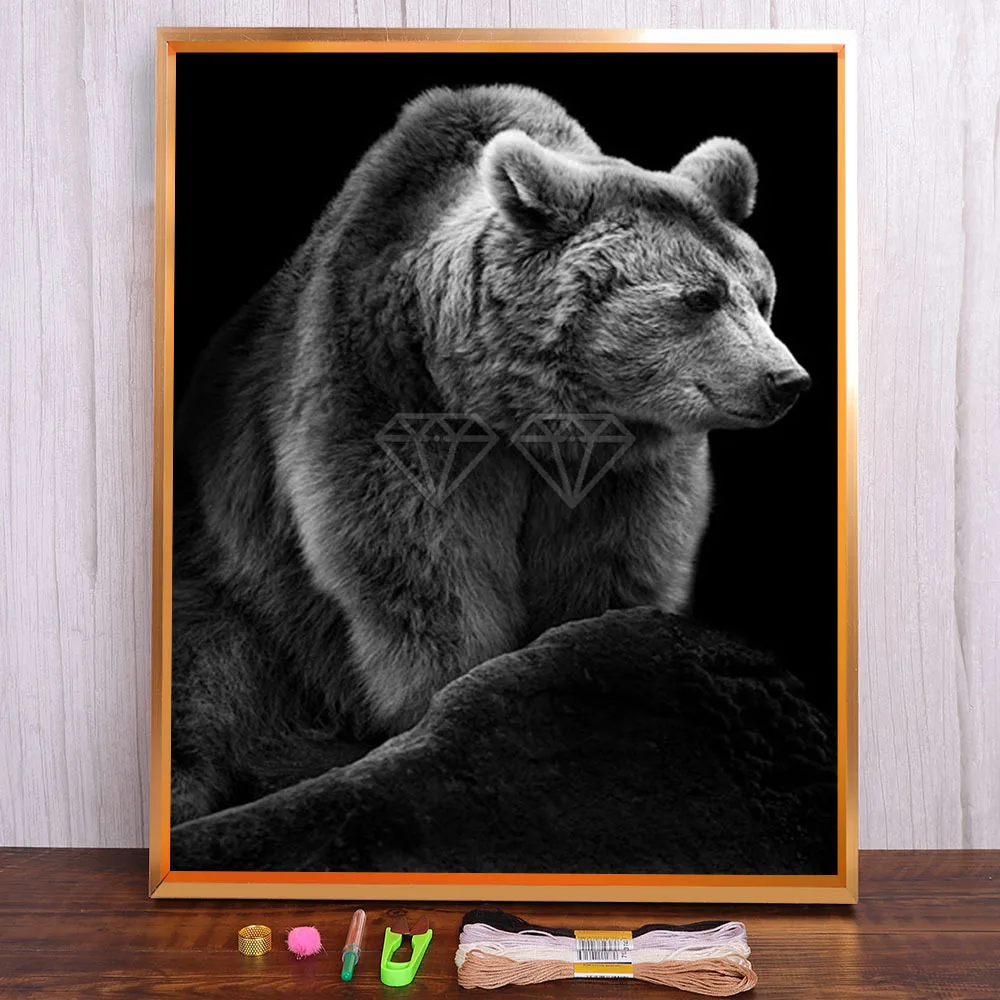 

Dark Animal Horse Dog Cat Lion Tiger Fox Printed 11CT Cross-Stitch Full Kit Embroidery DMC Threads Painting Magic