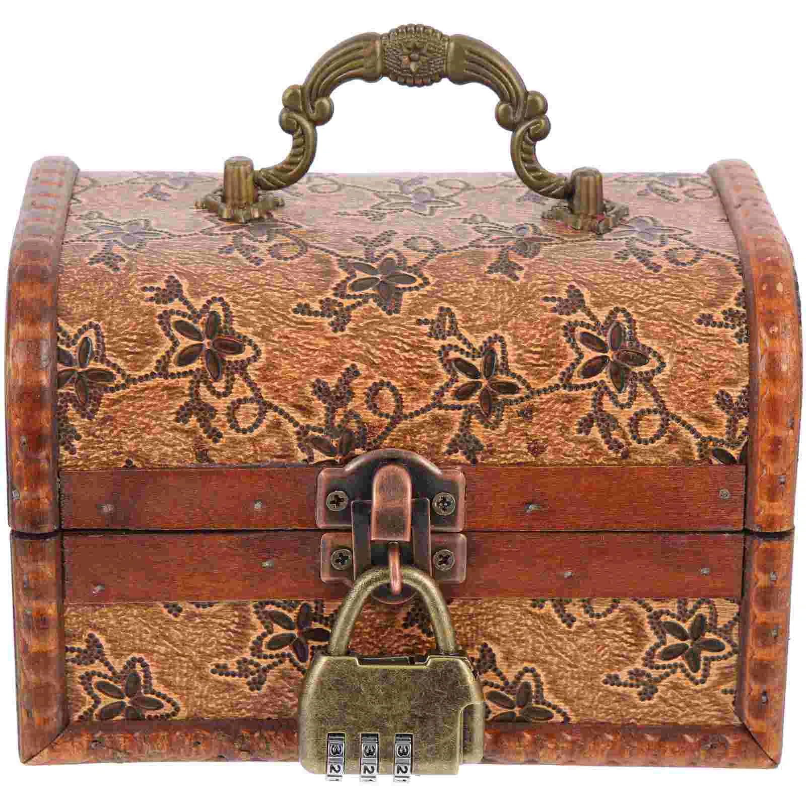 

Box Jewelry Trinket Treasurewooden Storage Case Keepsake Boxes Organizer Decorative Wood Retro Vintagesmallnecklace