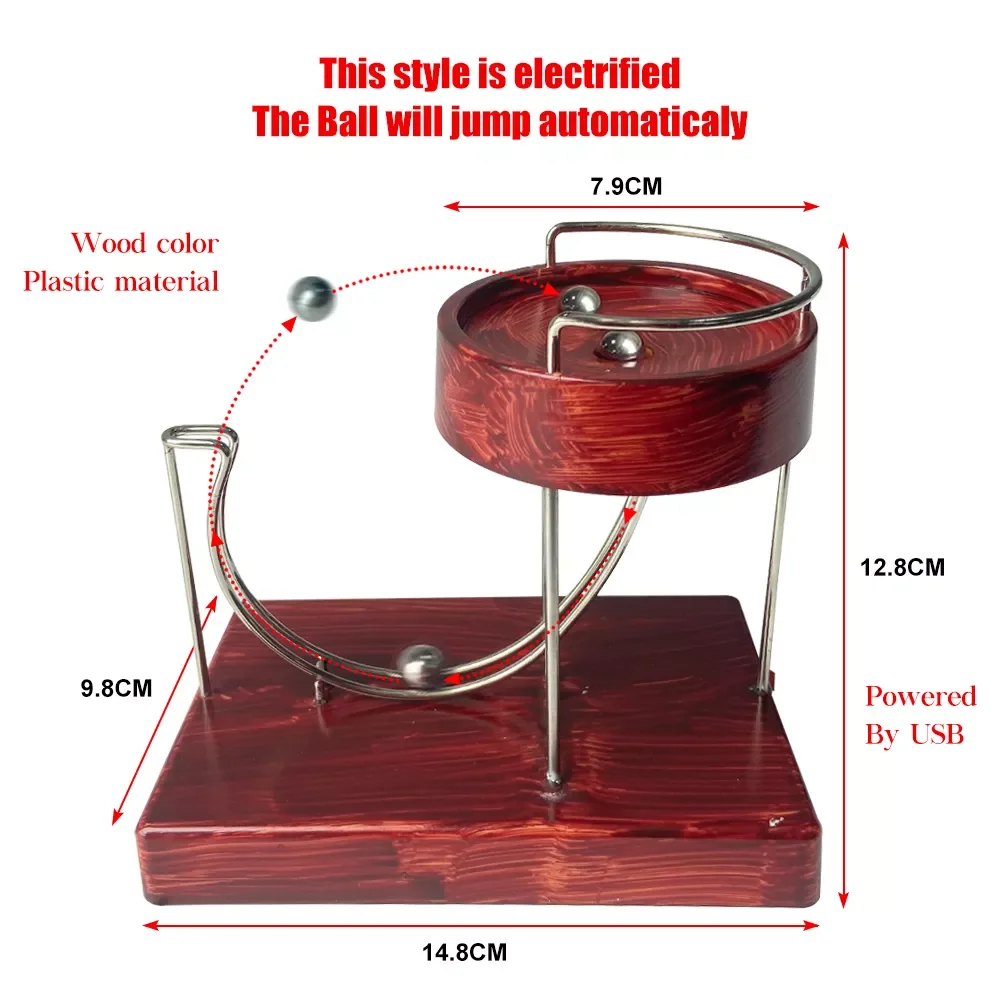 

Kinetic Art Perpetual Marble Machine Perpetual Motion Machine Desk Decoration Jumping Ball Kinetic Motion Toy for Home Garden