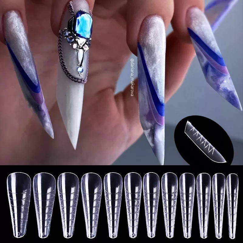 

NEW2023 Extension False Nail Tips Full Cover Sculpted Nail Tips Fake Finger UV Gel Polish Assistant Tools Quick Building Mold