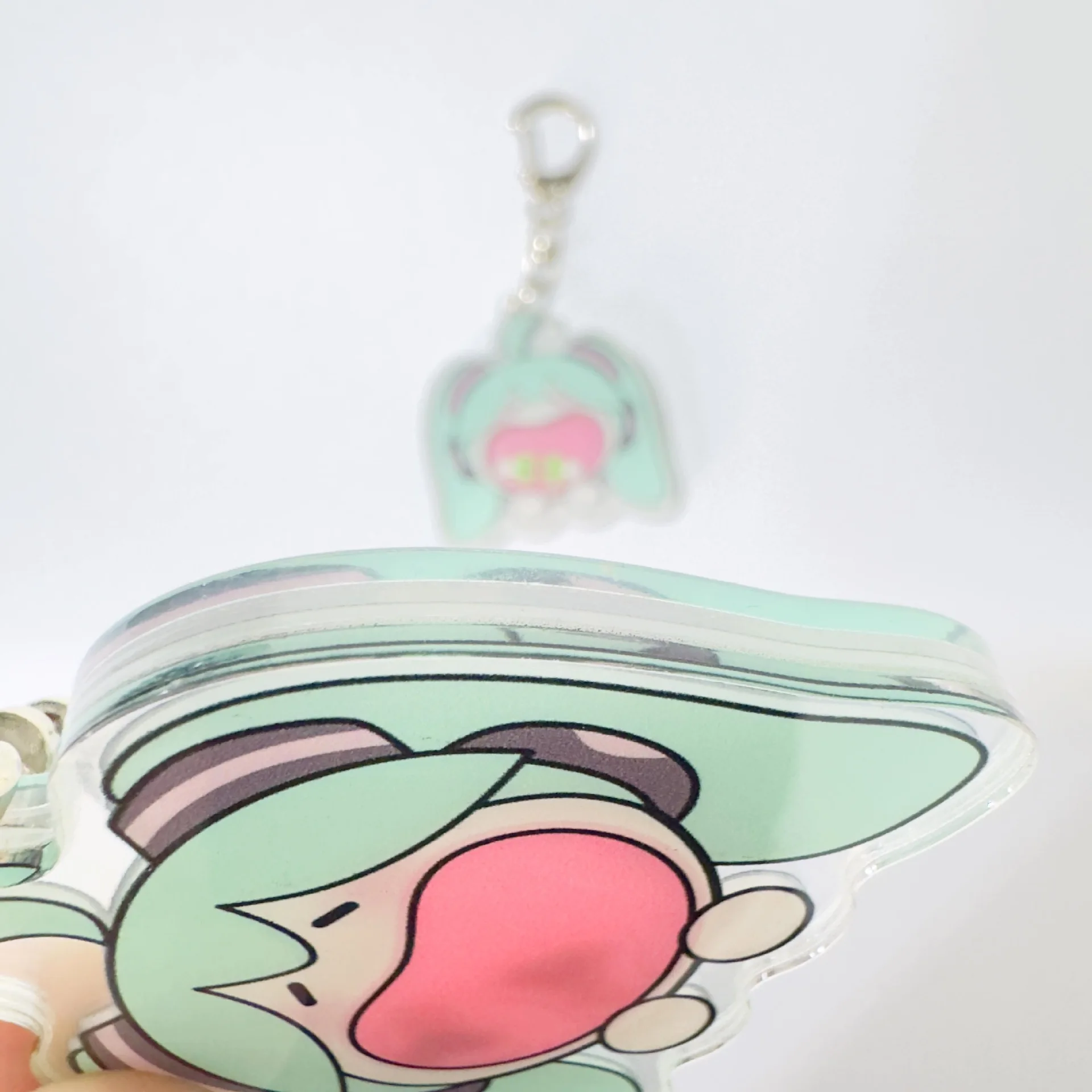 Фото Новинка фигурка Хатсуне Мику из аниме «shake eat scallion Kawaii Q version» акриловая подвеска брелок модель игрушки косплей реквизит подарки №5