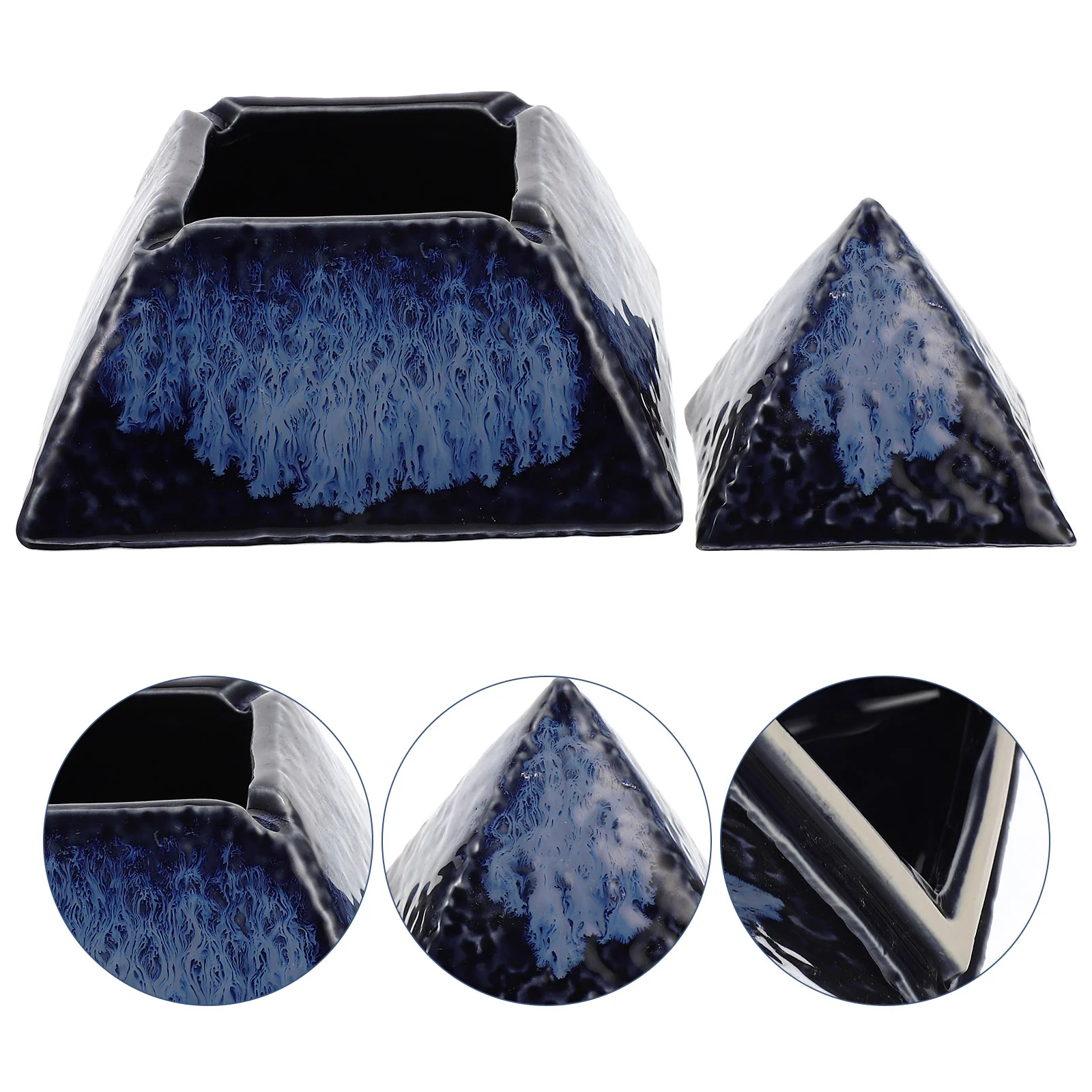 

Ashtray Pyramid Ash Ashtrays Desktop Tray Ornament Office Vintage Ceramic Egyptiancigar Holder Home Decorative Containersets