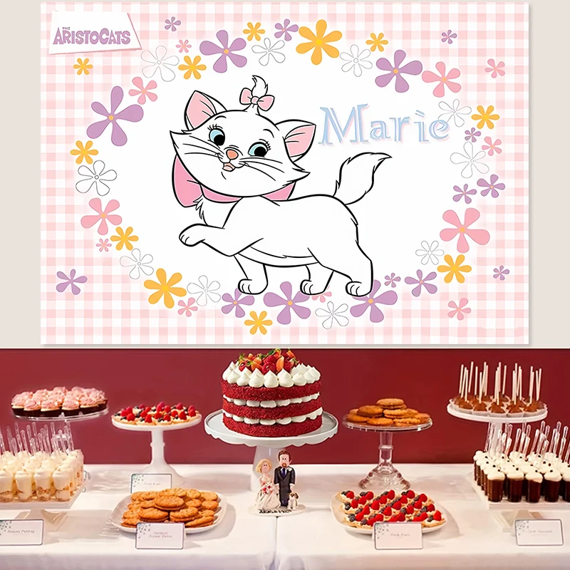 Фон для вечеринки в честь дня рождения Disney Marie Cat